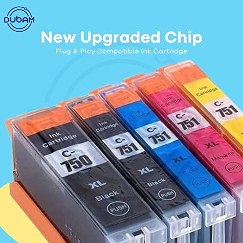 Dubam 750 XL & 751 XL Ink Cartridges for Use in Canon iP7270, MG 5470, 5570, IX6770, 6870, 6370, 6470, 7170, IP 8770, MX 927 Printers (1 Sets) - Image 2