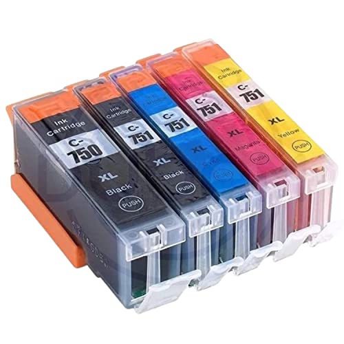 Dubam 750 XL & 751 XL Ink Cartridges for Use in Canon iP7270, MG 5470, 5570, IX6770, 6870, 6370, 6470, 7170, IP 8770, MX 927 Printers (1 Sets) - Image 1