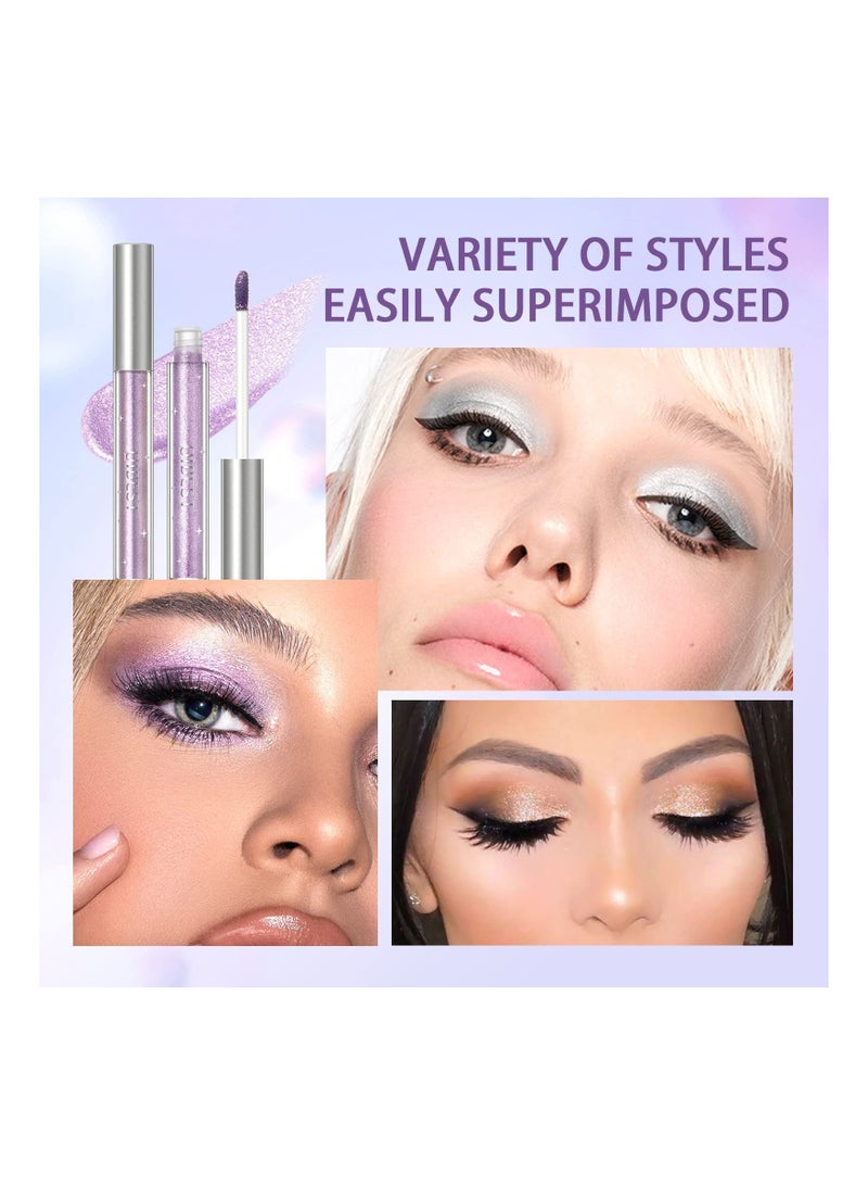 SYOSI 12 Colors Liquid Glitter Eyeshadow Set, Multi-dimensional Metallic Glitter Shimmer Smokey Eye Looks Waterproof Long Lasting Quick-Drying Sparkling Eye Shadow Makeup Kits - Image 3