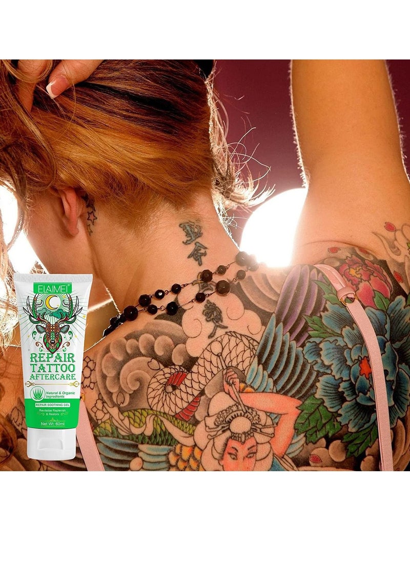 Elaimei - Tattoo Aftercare Soothing Gel and Moisturizer for New Tattoos Soothing Tattoo Care with Natural Ingredients Prevents Skin Irritation and Damage Fragrance-Free 60ml - Image 1