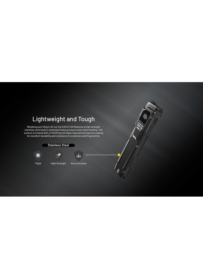 NITECORE Nitecore EDC27 UHi 3100 lumens Flat EDC Flashlight, USB-C Rechargeable, High Lumen Slim with Digital Display and LumenTac Case  - Image 2