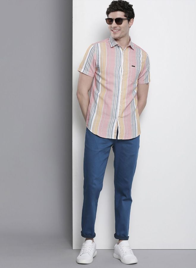 The Indian Garage Co Men Slim Fit Solid Mid-Rise Stretchable Chinos  - Image 4