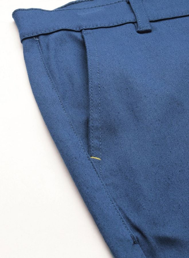 The Indian Garage Co Men Slim Fit Solid Mid-Rise Stretchable Chinos  - Image 5