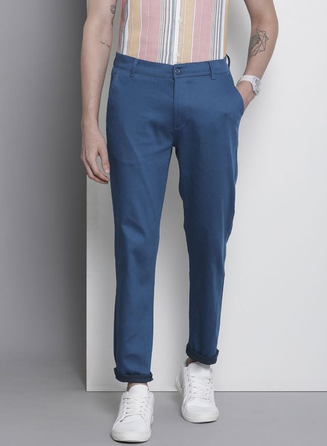 The Indian Garage Co Men Slim Fit Solid Mid-Rise Stretchable Chinos  - Image 1