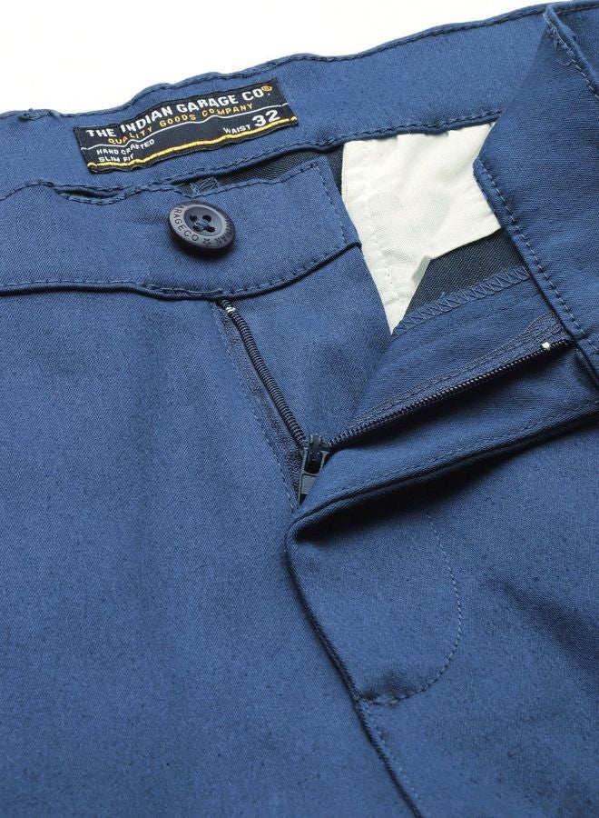 The Indian Garage Co Men Slim Fit Solid Mid-Rise Stretchable Chinos  - Image 3