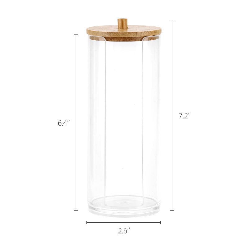 Tecbeauty Cotton Pads Holder Makeup Removers Pad Organizer Dispenser for Bathroom Storage - Bamboo Lid - Image 2