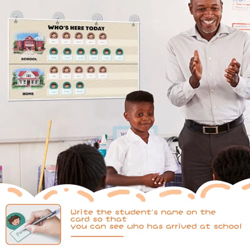 Grekos Attendance Pocket Chart for Classroom, Durable Classroom Management Pocket Chart 36 People Cards Included, Helping Hands Pocket Chart for Preschool Sunday School Kindergarten Daycare (Attendance） - Image 4