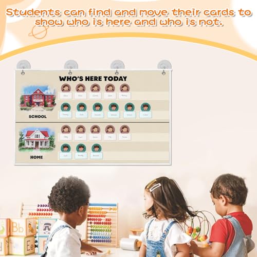 Grekos Attendance Pocket Chart for Classroom, Durable Classroom Management Pocket Chart 36 People Cards Included, Helping Hands Pocket Chart for Preschool Sunday School Kindergarten Daycare (Attendance） - Image 3