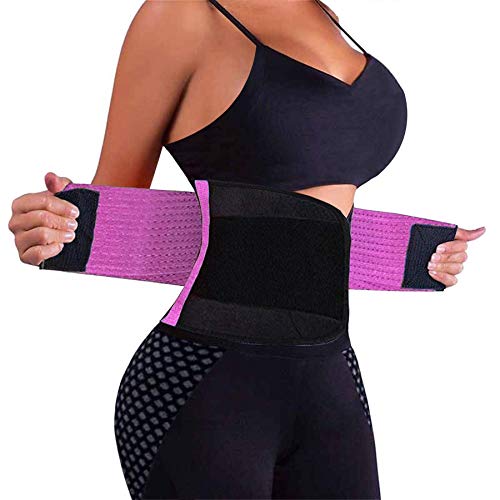 VENUZOR Waist Trainer Belt for Women - Waist Cincher Trimmer - Slimming Body Shaper Belt - Sport Girdle Belt (UP Graded)(Purple,Small) - Image 1