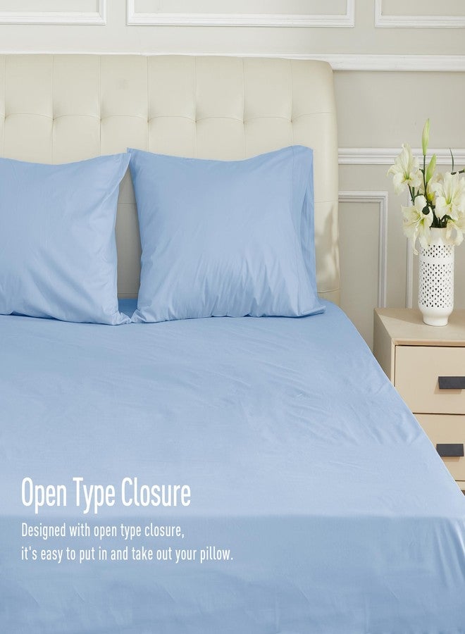 Sunflower Queen Pillowcases Set of 2, 100% Cotton Queen Size Pillow Cases 2, 20×30 inches Placid Blue, Soft and Breathable - Image 4