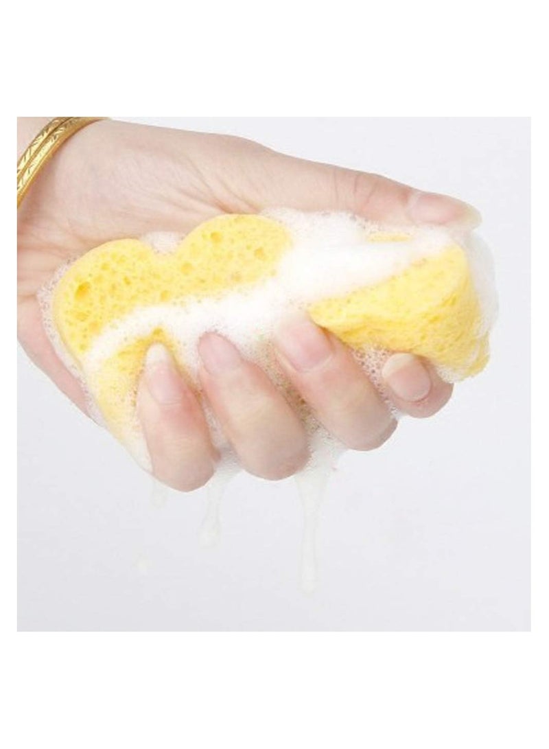 4 Pcs Baby Bath Sponges Cute Shower Sponges in Different Shapes Soft Absorbent Natural Wood Pulp Bathing Cotton for Kids Infant - Image 3