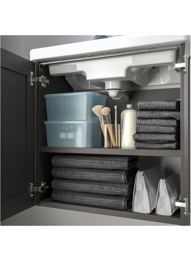 إيروريكس صندوق تخزين مع غطاء شفاف رمادي أزرق 18X24X12 سم 3.5 لتر - Image 4