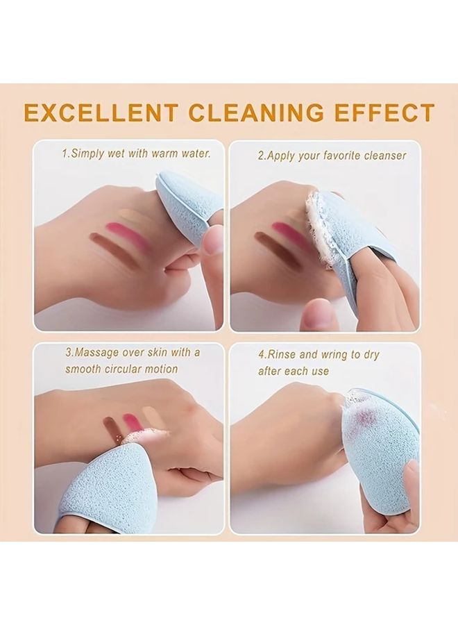 2pcs Grey Facial Cleansing Sponge Glove Soft Makeup Remover and Face Wash Pad - Image 4