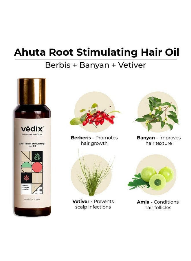 Vedix Customized Hair Fall Control & Dandruff Care Regimen For Dry Hair- Normal-Oily Scalp & Straight Hair, 3 Product Ayurvedic Hair Care Kit-Ayurvedic Hair Oil, Shampoo, Hair Growth Serum, Off White - Image 4