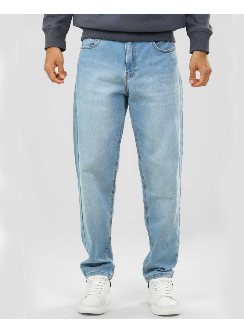 دوت بنطلون جينز بقصّة مريحة مع تأثير مغسول - Image 1