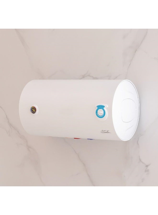 فكسر سخان مياه كهربائي أفقي - ٥٠ لترًا، مثبت على الحائط | موفر للطاقة، ضمان ٧ سنوات، خزان مغطى بالزجاج - Image 2