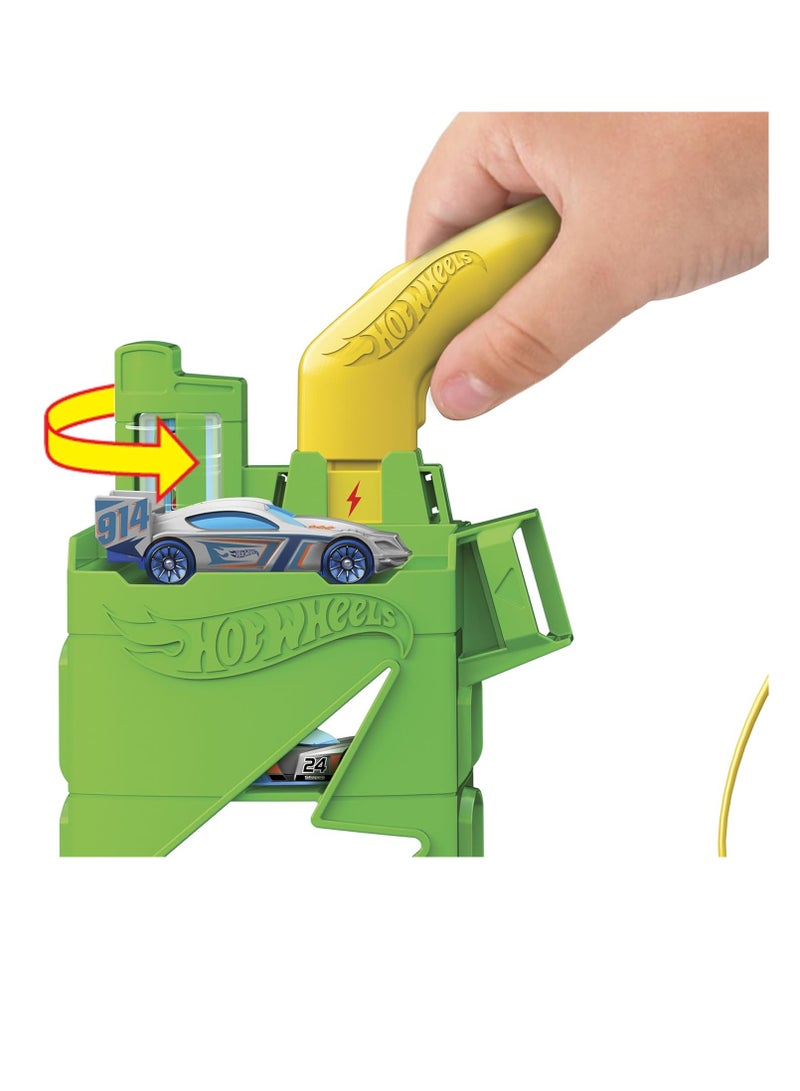 هوت ويلز محطة وقود سيتي سوبر ريتشارج مع سيارة لعبة بمقياس 1:64 - Image 5