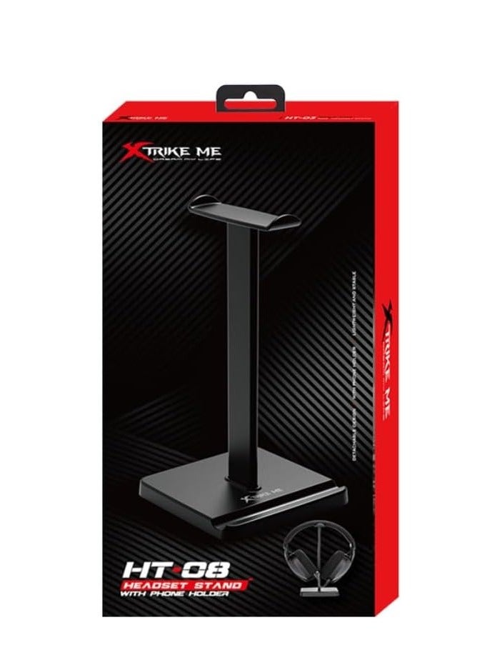 إكسترايك-مي حامل سماعة الرأس HT08 - قاعدة ثابتة مضادة للانزلاق - حامل للهاتف المحمول - سهل التركيب - Image 1