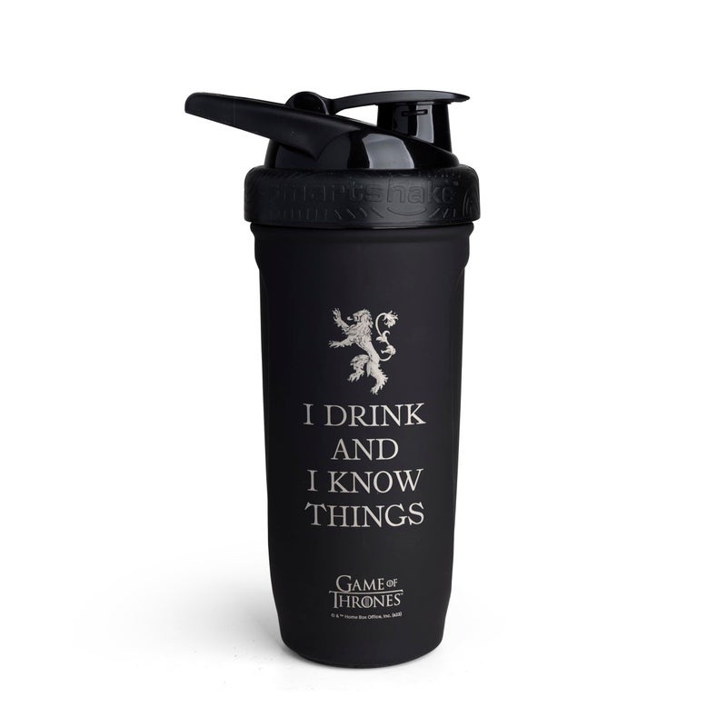 Smartshake Reforce Stainless Steel Protein Shaker Bottle NonInsulated Metal Gym Shaker Bottles 900ml 30oz Solid Leakproof Screw Lid BPA Free DEHP Free Game of Thrones I Know Things - Image 3
