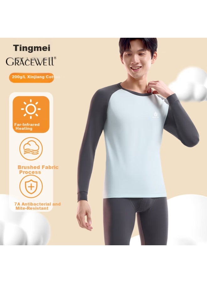 Gracewell Kids Thermal Underwear Set New Cotton Sweater For Middle And High School Students Youth Pure Cotton Autumn Shirt And Pants Set Boys Black M - Image 1