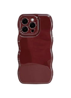 Generic BECAQ Women Phone Case for iphone 12 Pro Case,Simple Wave Design Wavy Frame Soft Silicone Aesthetic Phone Case for iphone 12 Pro Girls Case (Red, iphone 12 Pro)  - Image 1