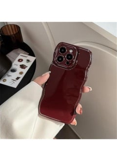 Generic BECAQ Women Phone Case for iphone 12 Pro Case,Simple Wave Design Wavy Frame Soft Silicone Aesthetic Phone Case for iphone 12 Pro Girls Case (Red, iphone 12 Pro)  - Image 4