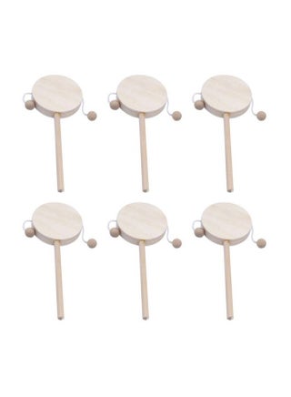 EXCEART Baby Toy 6pcs Wooden Musical Rattle Toy Unfinished Wooden Rattle-Drum Round Corner Handcraft Baby Shaking Drum Early Educational Toy for Kids DIY Painting Drawing Kids Toys - pzsku/Z9A23F5E57D177AD8A287Z/45/_/1737031655/85e8d2da-0e1f-4118-9acb-9d30e38b1f93