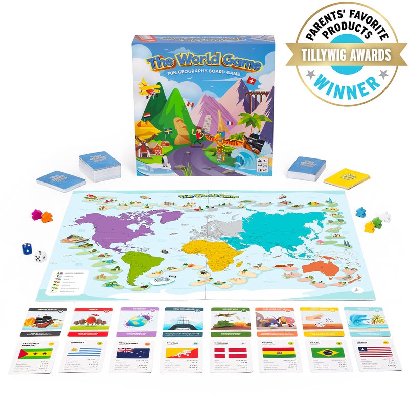 The World Game - Fun Geography Board Game - Educational Game for Kids & Adults - Cool Learning Gift Idea for Teenage Boys & Girls, 2-5 Players - Image 2