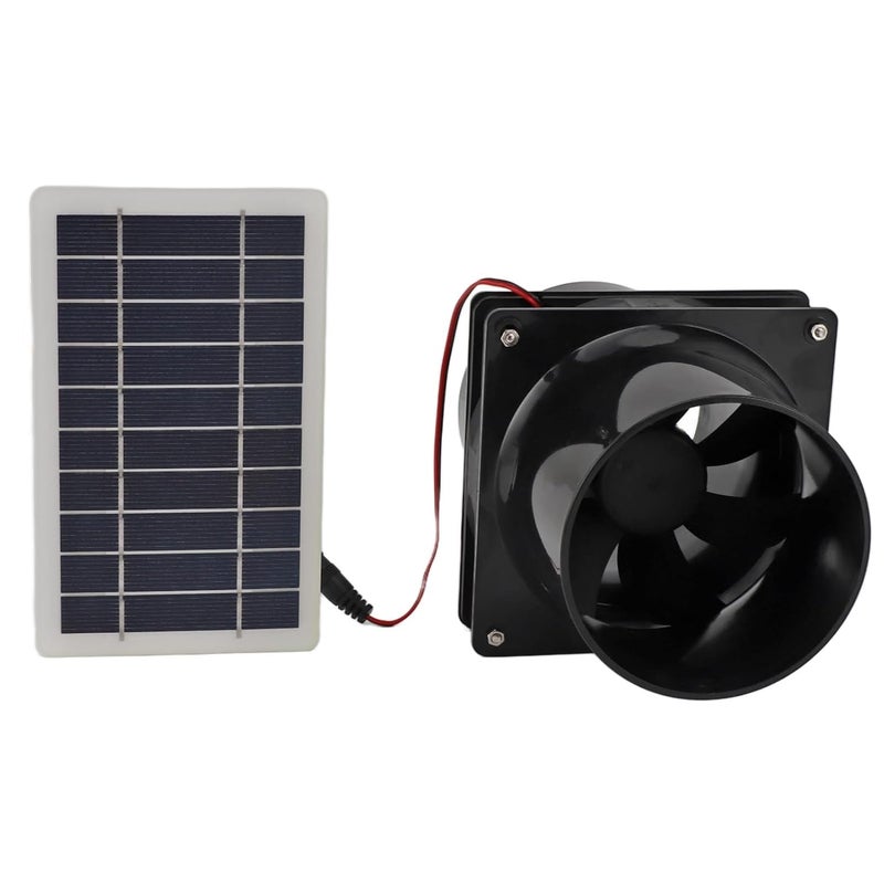 10W 12V Solar Fan For Round Pipe ABS Panel Ventilation Kit For Chicken Coop RV Greenhouse - Image 1