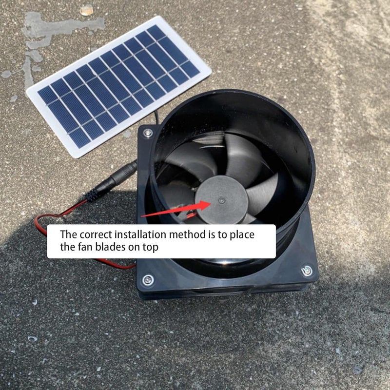 10W 12V Solar Fan For Round Pipe ABS Panel Ventilation Kit For Chicken Coop RV Greenhouse - Image 5
