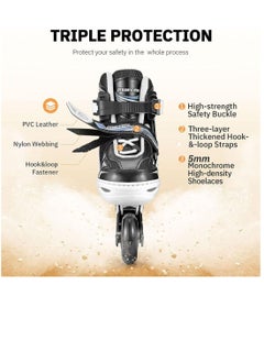 Generic Adjustable Inline Skates  with LED Lights for Kids and Youth  - Image 2