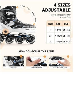 Generic Adjustable Inline Skates  with LED Lights for Kids and Youth  - Image 4