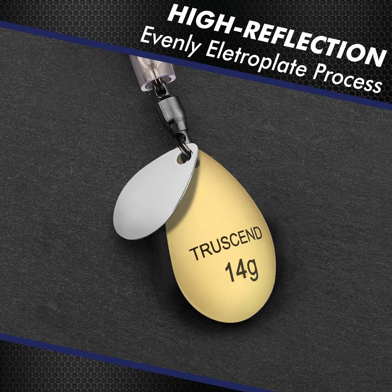 TRUSCEND طُعوم صيد TRUSCEND بتصميم دوار، 2.6" 0.5oz ملاعق صيد مع طعوم سباحة دوارة لصيد الباس والبايك والوالي، طعوم صيد للمياه العذبة والمالحة، هدايا صيد للرجال والآباء - Image 4
