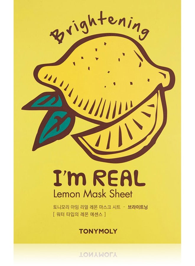 TONYMOLY I'm Real Lemon Sheet Mask, 10 Count - Hydrates Skin and Reduces Wrinkles - Image 1