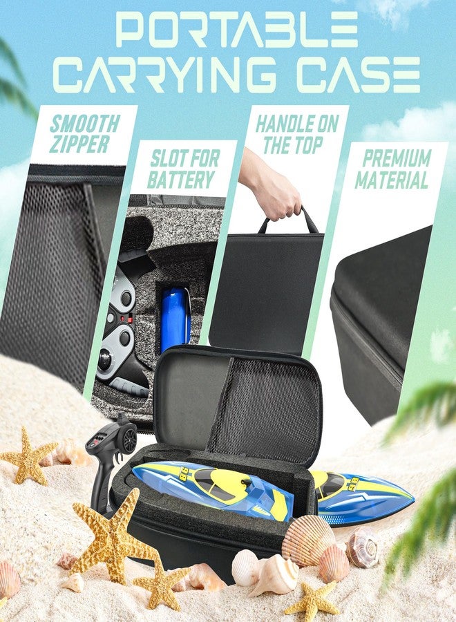 BEZGAR Remote Control Boat for Kids - 2.4GHz Fast RC Boat with LED Lights & Portable Suitcase for Pools, Lakes & Salt Water, Summer Water Toys Gifts for Boys & Girls Age 6 7 8-12 Years Old - Image 4