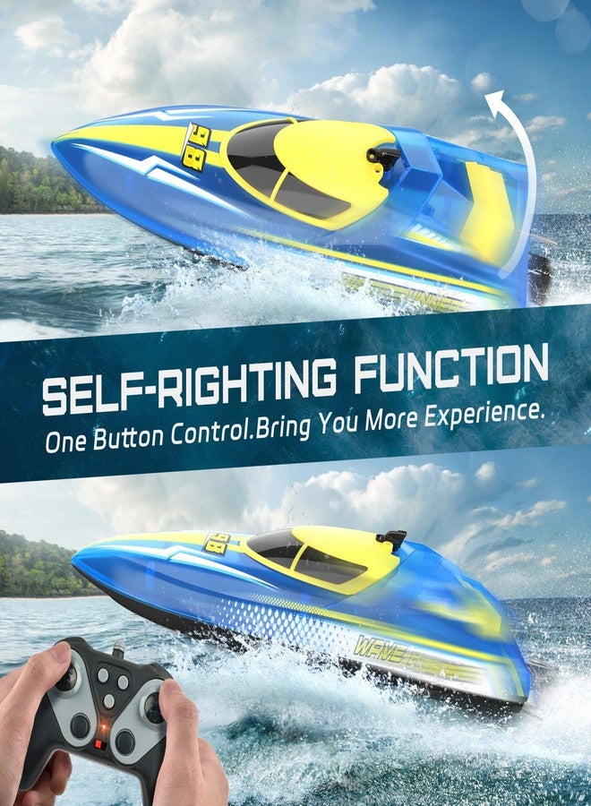 BEZGAR Remote Control Boat for Kids - 2.4GHz Fast RC Boat with LED Lights & Portable Suitcase for Pools, Lakes & Salt Water, Summer Water Toys Gifts for Boys & Girls Age 6 7 8-12 Years Old - Image 5