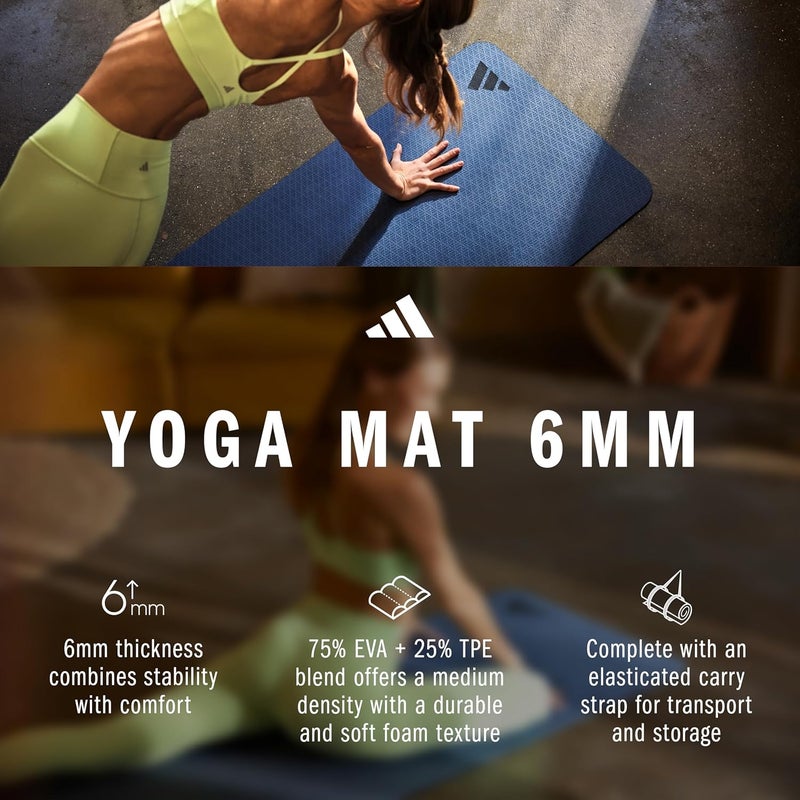 Adidas Yoga Mat 6mm Preloved Ink – Soft Non-Slip Surface for Yoga, Stretching & Floor Workouts - Image 2
