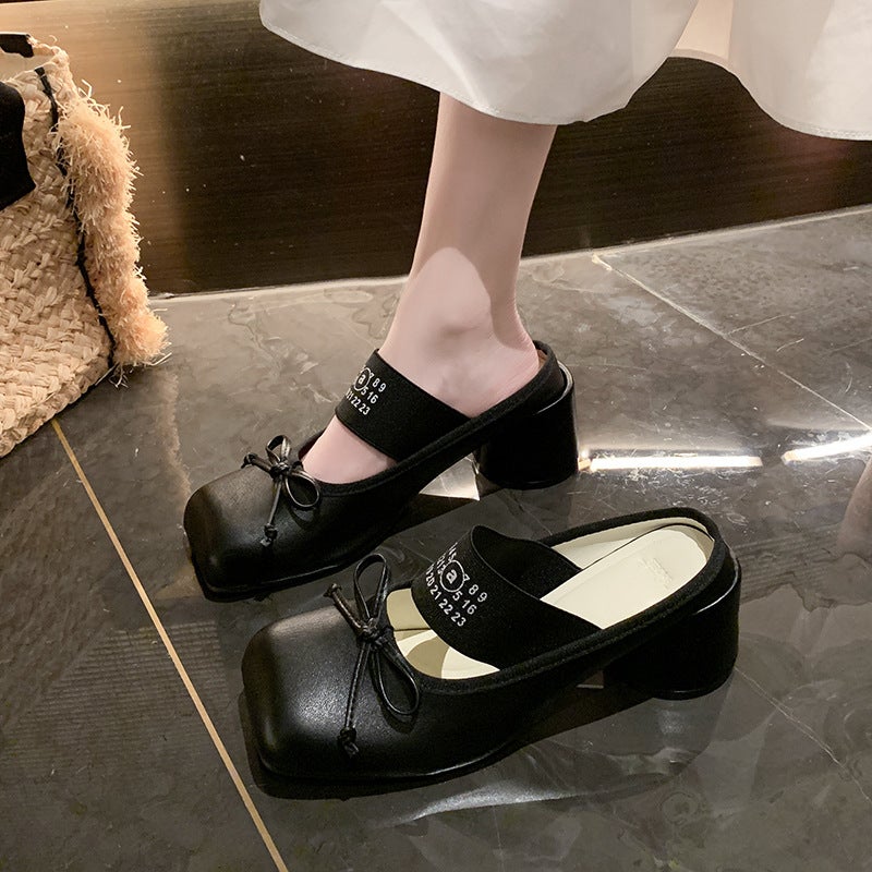 Women's Retro Mary Jane Square Toe Wedge Slip-on Sandals - Image 3