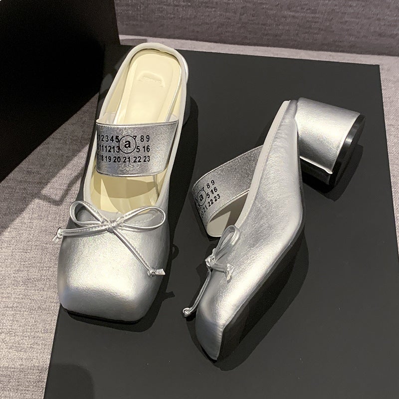 Women's Retro Mary Jane Square Toe Wedge Slip-on Sandals - Image 4