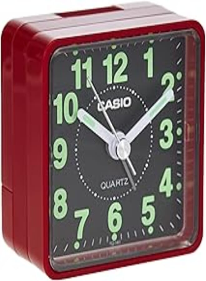 Casio TQ-140-4DF Alarm Clock, Red