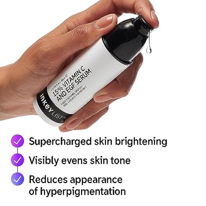 The INKEY List 15% Vitamin C and EGF Serum 1 Fl Oz, Reduces Hyperpigmentation, Rejuvenating Skin Care, Vegan Friendly, Suitable For All Skin Types - Image 4