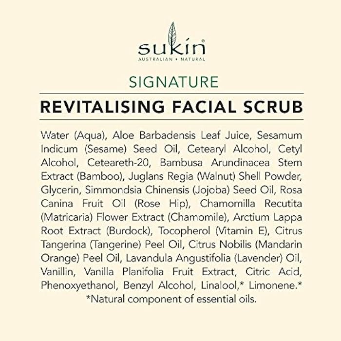 Sukin Organics Revitalizing Face Scrub, Hydrating Cream-Based Facial Exfoliator with Bamboo Extract & Walnut Shell Exfoliant, Cleansing & Soothing, Normal to Dry Skin Types, Paraben Free, 4.23 Fl Oz - Image 5