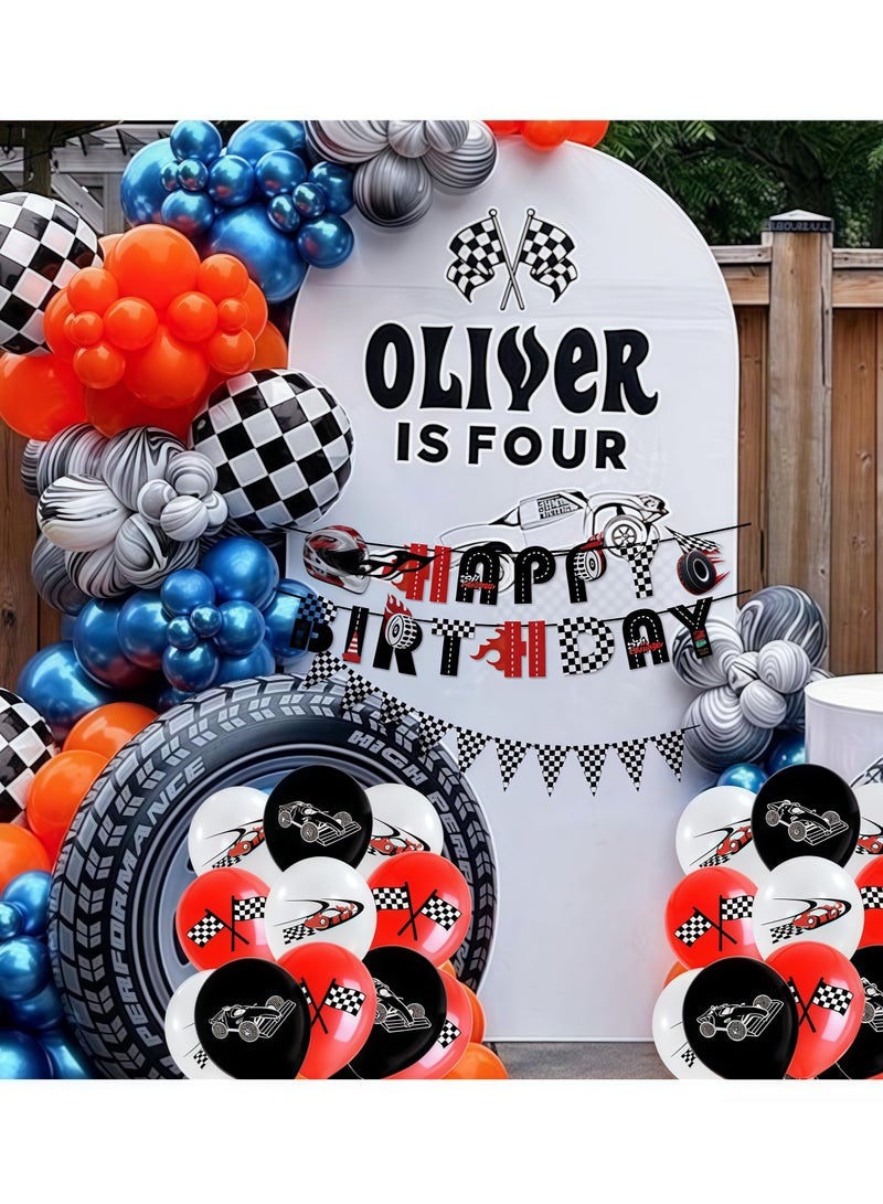 5pcs sports car racing theme birthday party balloon set, birthday party decoration balloons, special event party decorations, bachelor party background decorations, party decorations, can be used indoors and outdoors(Includes Balloon Pump) - Image 4
