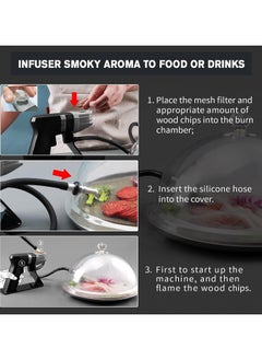 Generic Portable Smoking Gun Set with Wood Chips And Lid Accessories for BBQ Cheeses Salmon Steak Meat  - Image 3