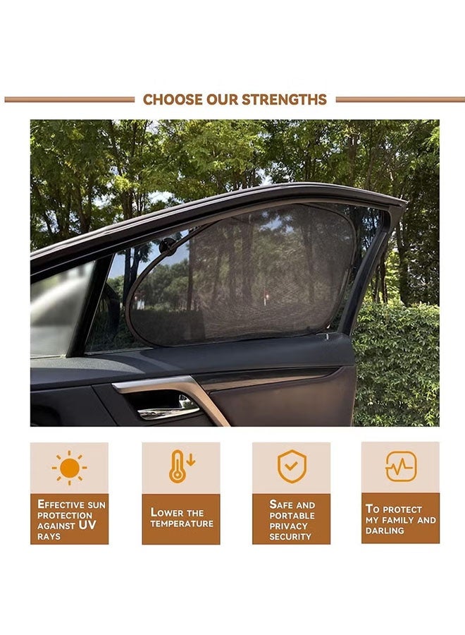 أيكين ستائر Aikenn 2 قطعة لحماية نوافذ السيارة من أشعة الشمس فوق البنفسجية، ستائر جانبية، ستائر شبكية للحماية من أشعة الشمس فوق البنفسجية، مناسبة للمركبات والشاحنات والسيارات (أسود) - Image 5