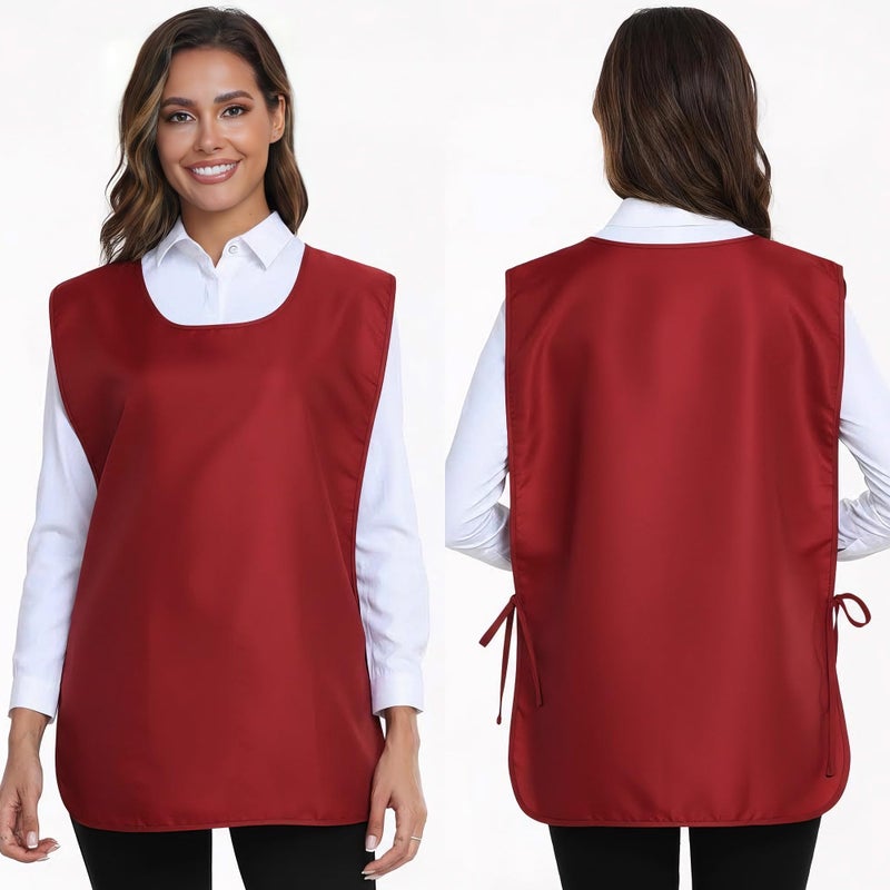 Xeoxarel Unisex Cobbler Apron with 3 Pockets Vest, Universal Apron for Women or Men Wine Red - Image 5