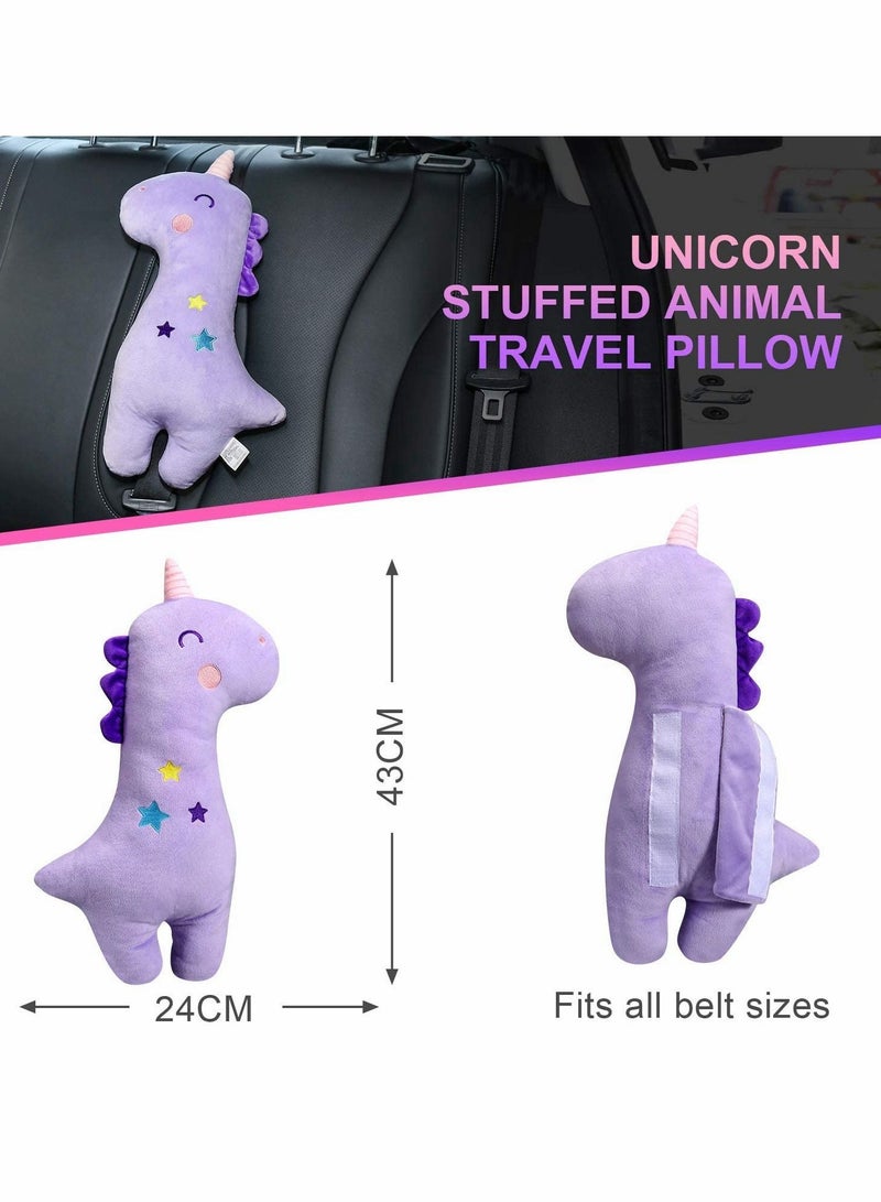 Seat Belt Pillow Kids - Cover, Vehicle Shoulder Pads, Car Seatbelt Cushion for Kids, Strap Pillows Animal Travel (Purple) - Image 3