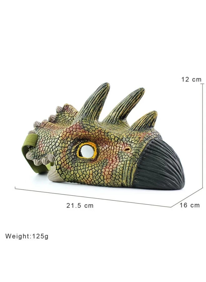 Fearful Dinosaur Face Model Toy Triangle Dragon Dinosaur Resurrection Face Halloween Prank Toys Bionic Toys For Children-Color:Tyrannosaurus Rex Mask  - Image 3