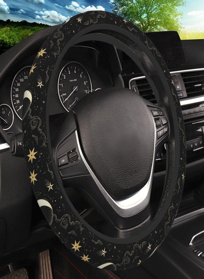 KARREAL Stars Clouds Moon Steering Wheel Cover, Non-slip Breathable Neoprene Steering Wheel Covers, Women Car Accessories Universal 15 Inch Fit Auto, Suvs, Truck - Image 1