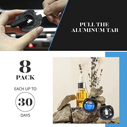 DRIVEJOY معطر هواء السيارة مشابك التهوية، 8 عبوات، 6 عطر المحيط، 2 عطر السيارة الجديدة، معطرات هواء تدوم طويلاً للرجال والنساء، تصل إلى 240 يومًا، مزيل الروائح - Image 3
